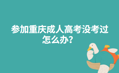 参加重庆成人高考没考过怎么办？